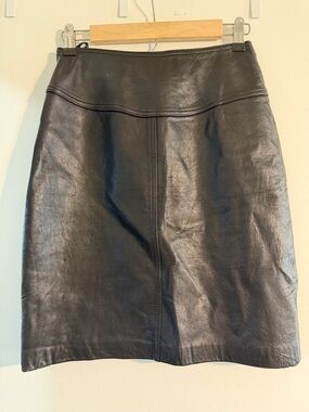 The Limited Black Leather Pencil Skirt